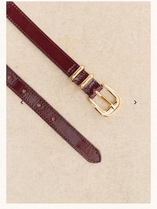 Sezane Livie Belt Polished Burgundy. Size 75 NWOT main image 6